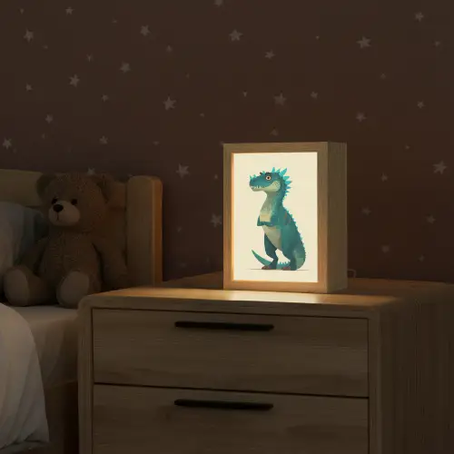 Dinosaurus - Turquoise - Stekels Light Box met kabel klein -sfeer1_kind