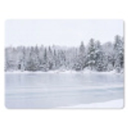 Meer - Dennen - IJs - Winter - Rustgevend muismat rubber klein -3d
