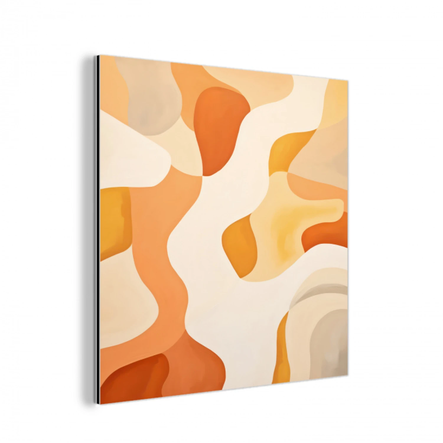 Oranje - Abstract - Kunst aluminium wit klein -3d