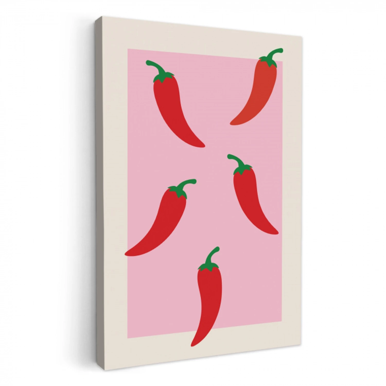 Pepers - Rood - Illustratie KitchenYeah - Keuken - Canvas klein -3d