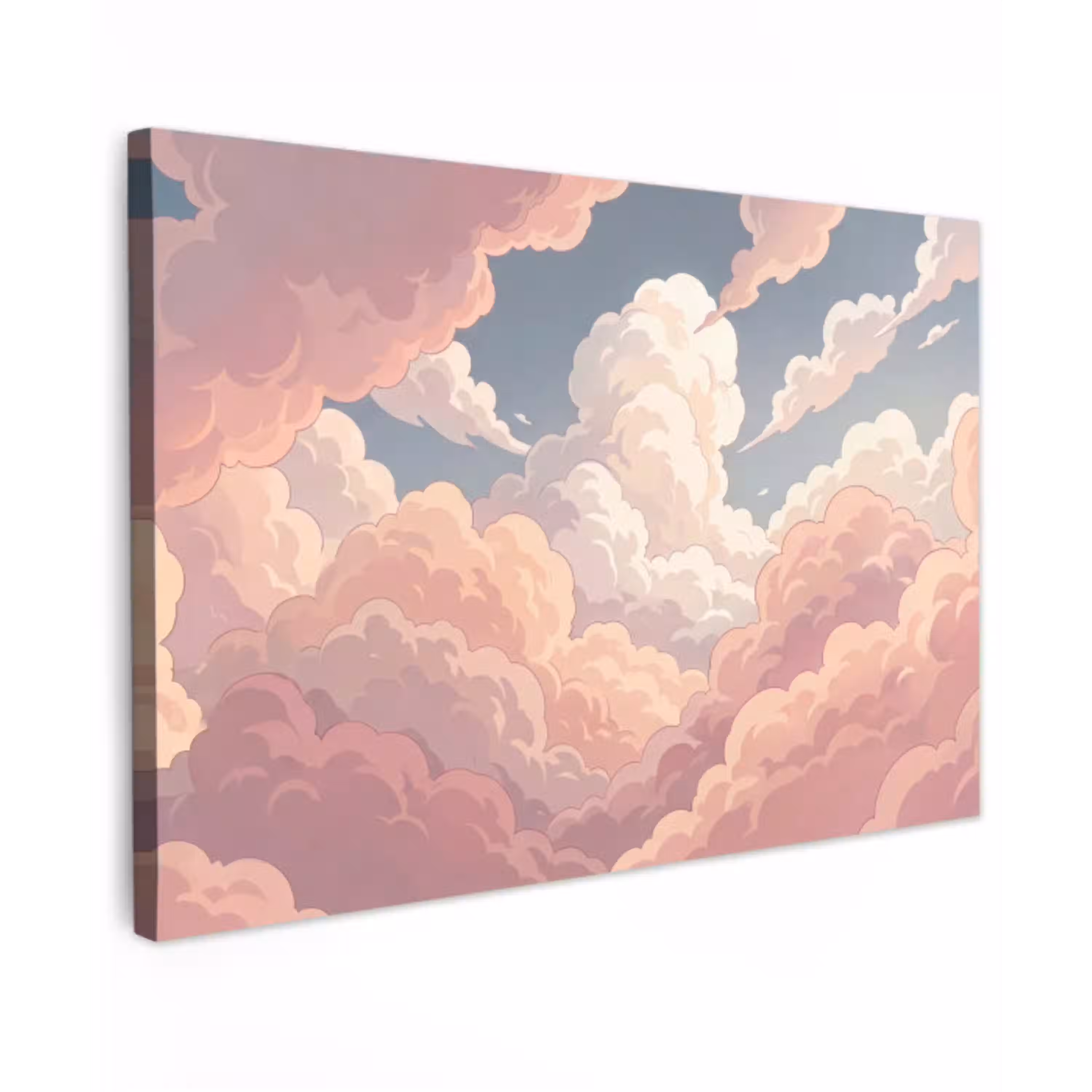 Wolken - Lucht - Natuur - Pastel - Roze canvas 2cm klein -z3d