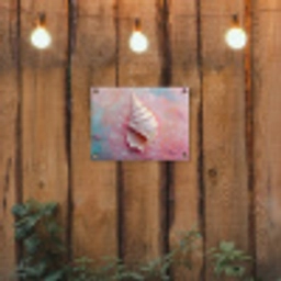 Schelp - Pastel - Pink tuinposter los doek klein -sfeer1