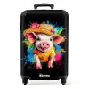 Grappige varken met hoed illustratie NBS - Handbagage koffer - Kinderen Unisex middel -productfoto_recht