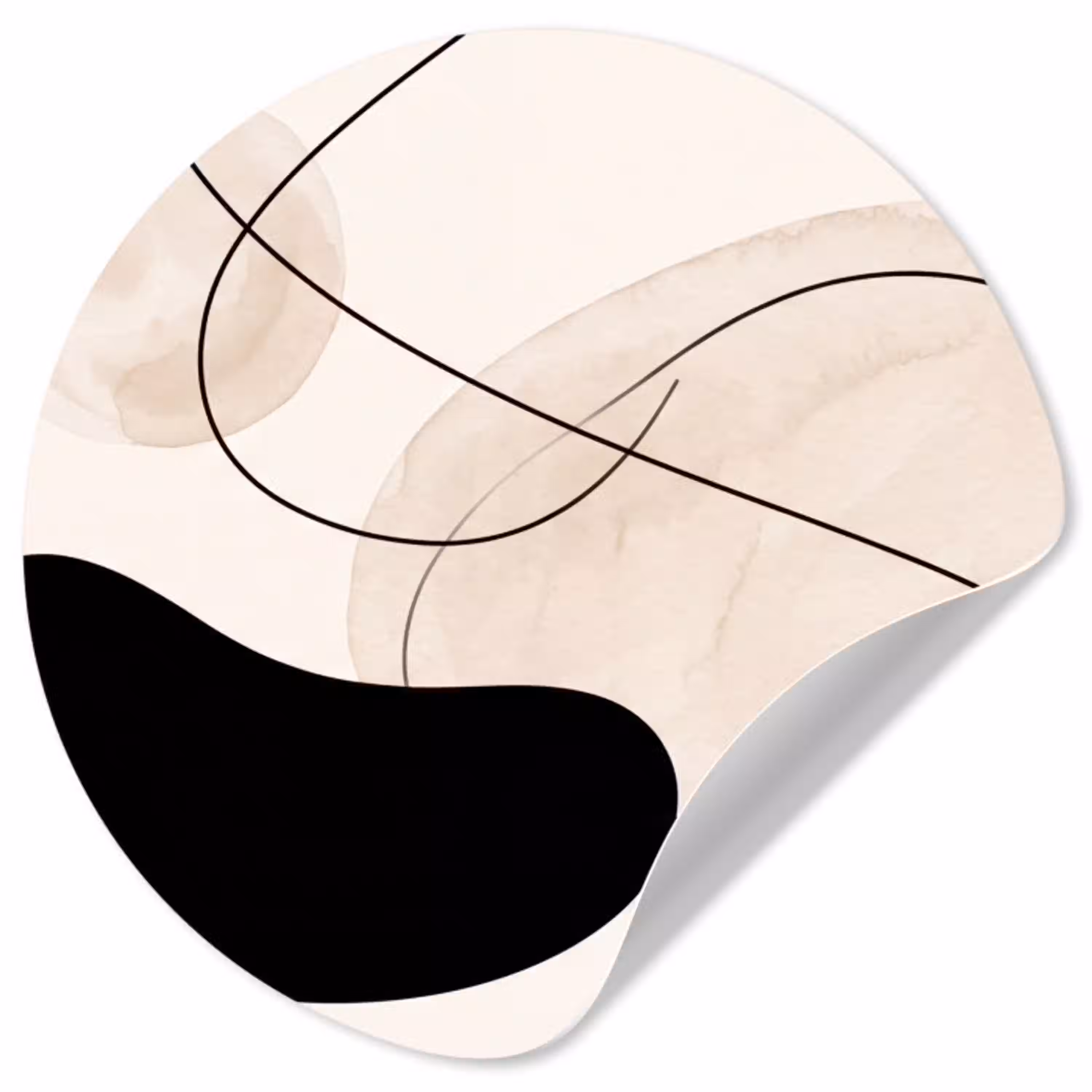 Abstract - Vormen - Kunst Wandcirkel behangsticker klein -3d