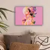 Vrouw - Bloemen - Paars - Abstract canvas 2cm klein -sfeer1