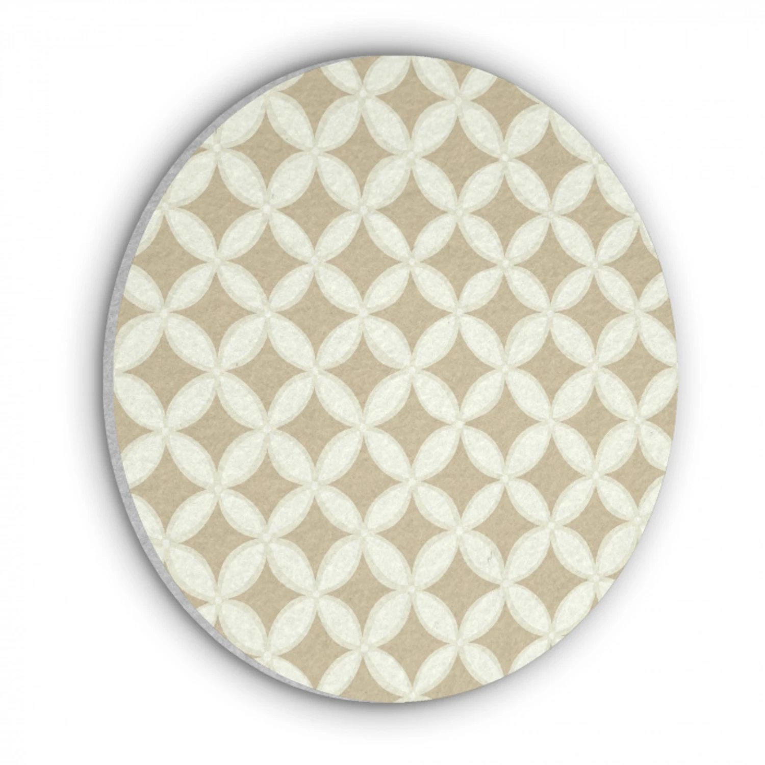 Symmetrisch - Motief - Beige Akoestische PET Vilt - Rond klein 838 -3d