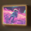 Astronaut - Neon - Roze - Wolken Light Box met batterij (Wandlamp) middel -z3d_website