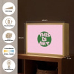 This is art - Tekst - Cirkel - Groen Light Box met batterij (Wandlamp) middel -USP_websiteoverzichtDE