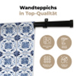 Patroon - Tegel - Blauw Wandkleed katoen klein 269 -tsfeer2_DE