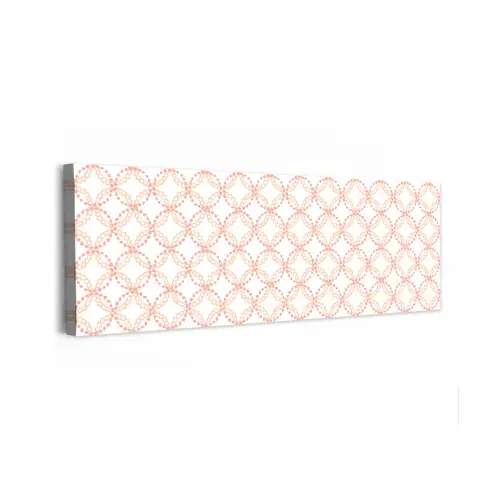 Koraalkleur - Vlechtmotief - Wit canvas 2cm klein 828 -z3d