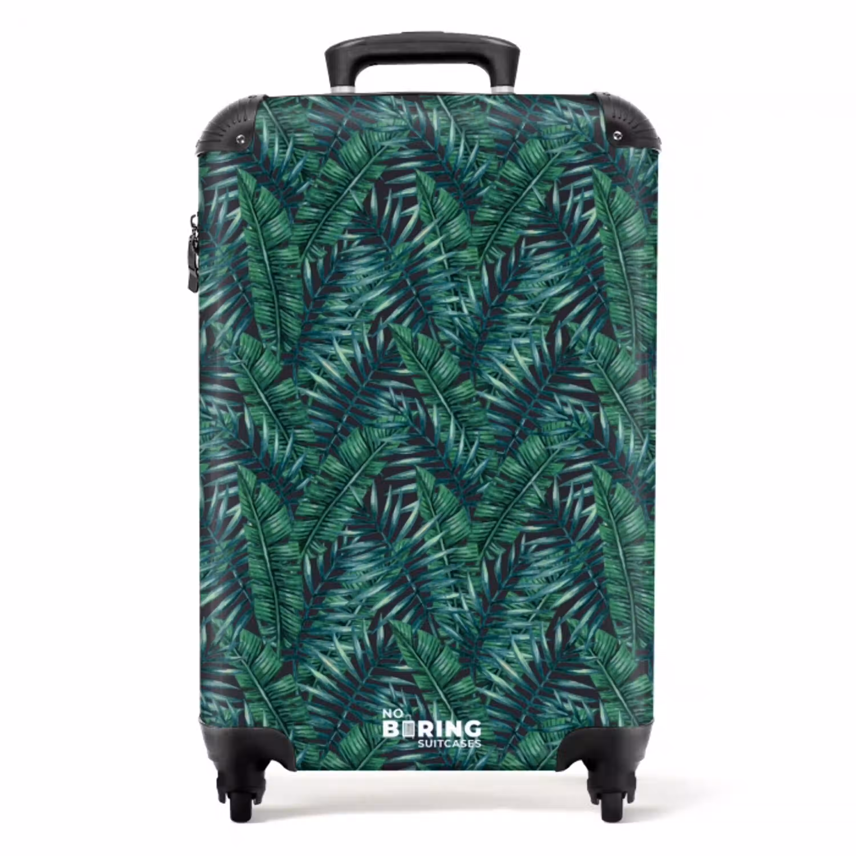 Palm bladeren patroon groen NBS - Handbagage koffer - Volwassenen Unisex middel -productfoto_recht