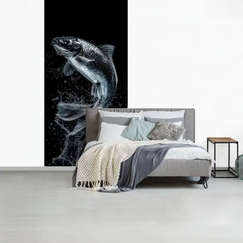 Vis - Koi - Zwart - Water fotobehang vinyl groot -slaapkamer