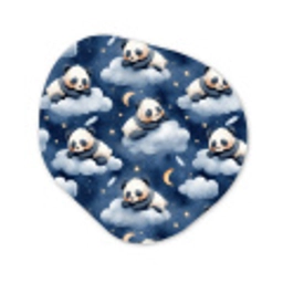 Panda's - Slapen - Blauw Wandcirkel Organisch Aluminium middel 851 -3d