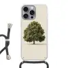 Eikenboom - Groen - Lichte achtergrond Hoesje iPhone 16 Pro Max met koord klein -3d