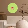 Grl pwr - Groen - Rood - 3D Wandcirkel behangsticker klein -sfeer1