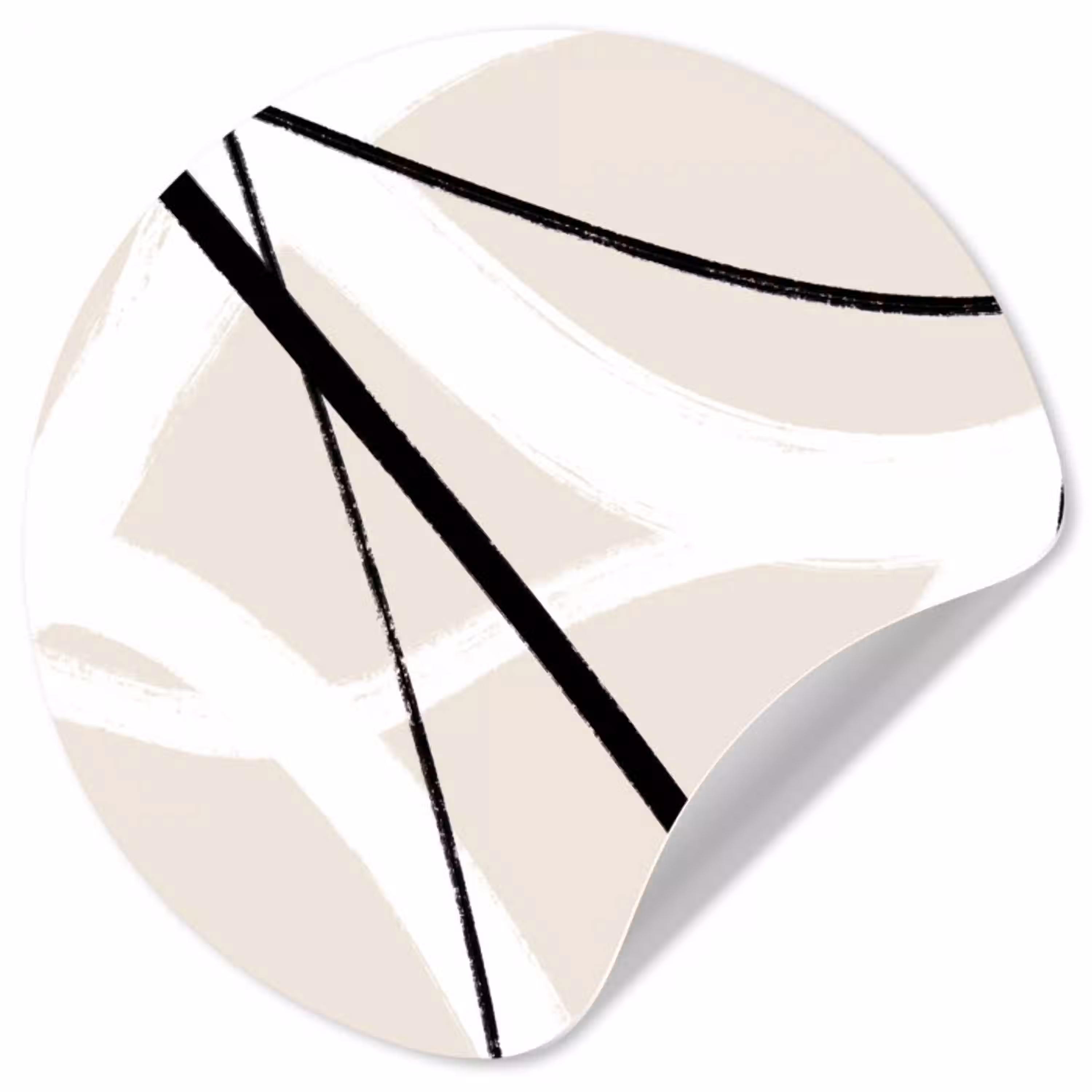 Lijn - Abstract - Minimalisme - Pastel Wandcirkel behangsticker klein -3d