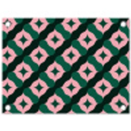 Groen - Roze - Retro - Sterren tuinposter los doek klein 239 -3d