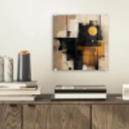 Abstract - Zwart - Goud - Modern plexiglas 5mm klein -sfeer1