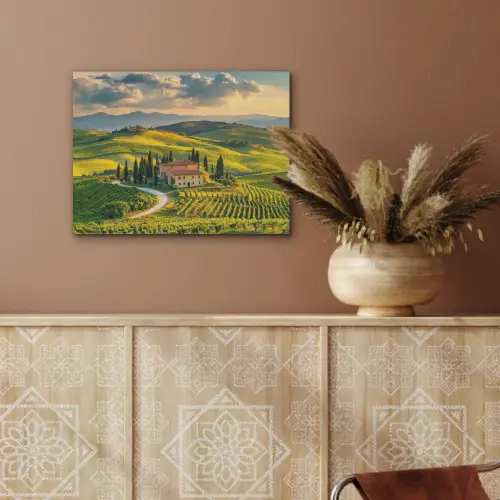 Toscane - Landschap - Wijngaarden PET vilt klein -sfeer4