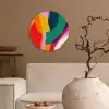 Vormen - Golvend - Abstract - Felroze Wandcirkel kunststof plaat 5mm dik klein -sfeer1