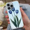 Tulpen - Blauw - Bladeren Hoesje iPhone 16 Pro Max met koord klein -sfeer3