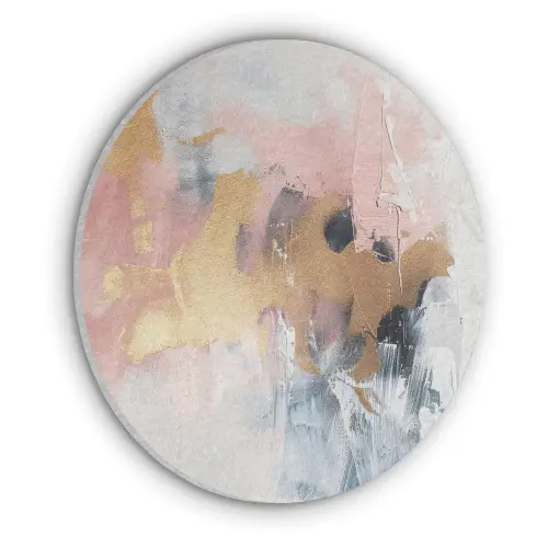 Abstract - Pastel kleuren - Goud - Modern - Aesthetic Akoestische PET Vilt - Rond klein -3d