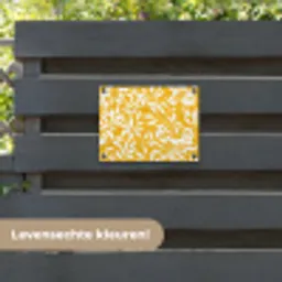 Bladeren - Takken - Geel tuinposter los doek klein -sfeer3