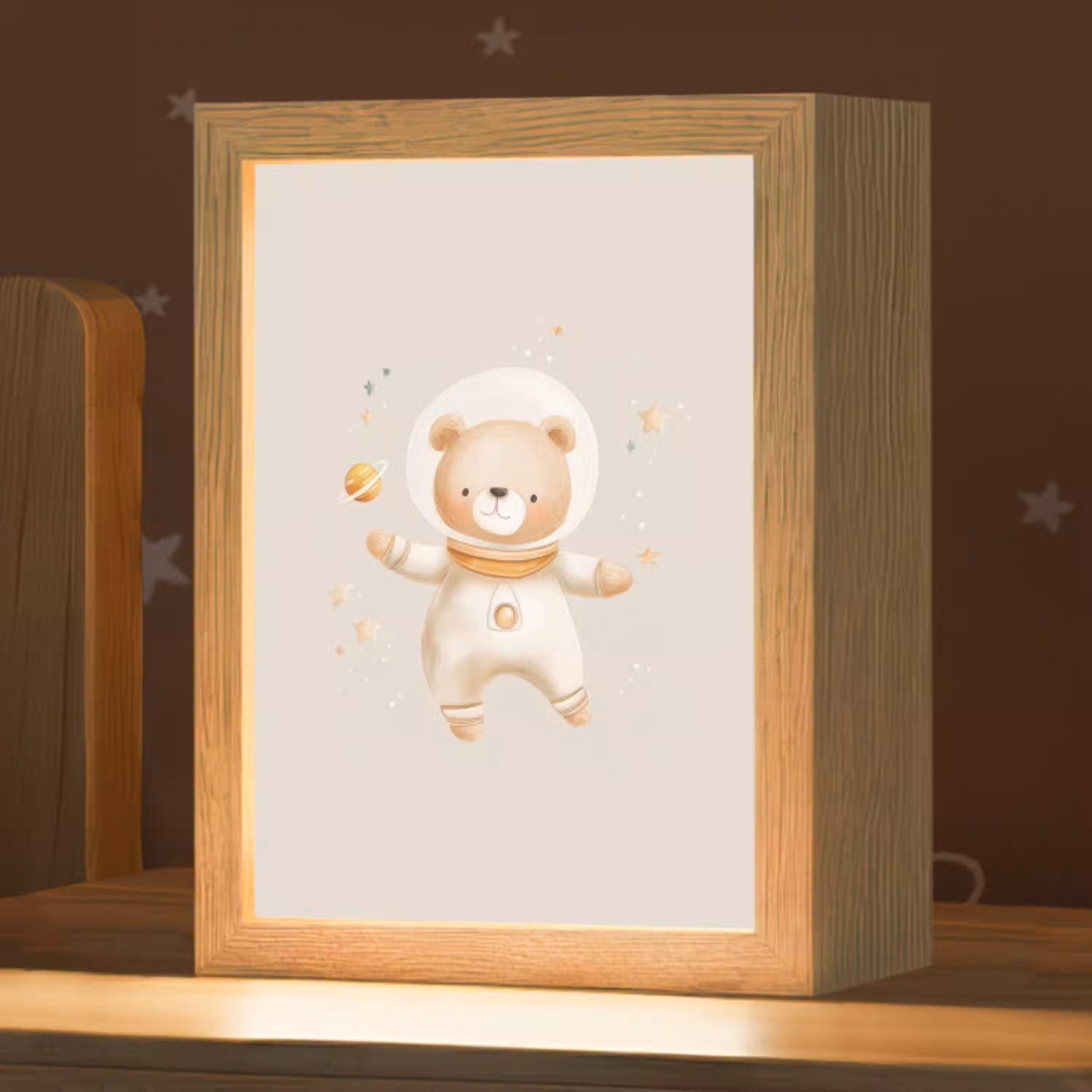 Ruimtebeer - Sterren - Beige Light Box met kabel klein -zzz_3d_website
