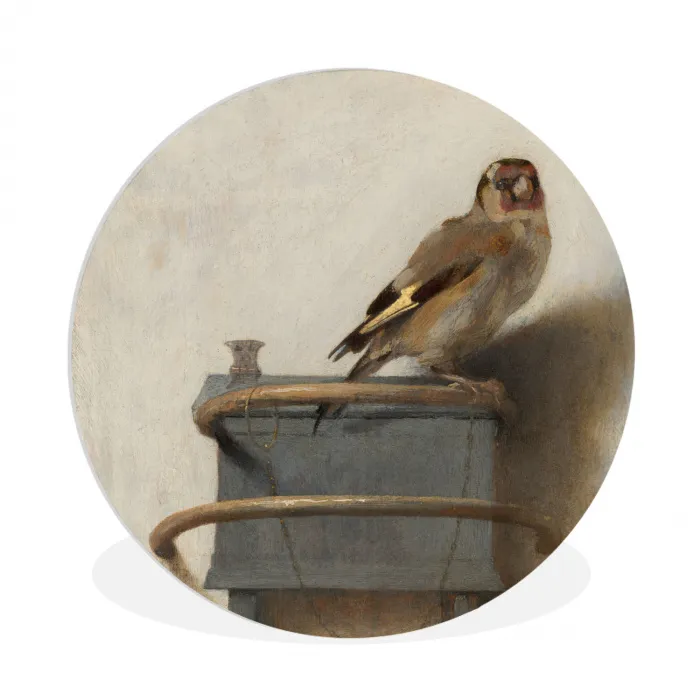 Het puttertje - Carel Fabritius Wandcirkel kunststof plaat 5mm dik klein -3d