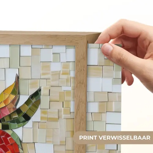 Aardbei - Rood - Mozaïek - Fruit Light Box met batterij (Wandlamp) middel -USP_websiteprintNL