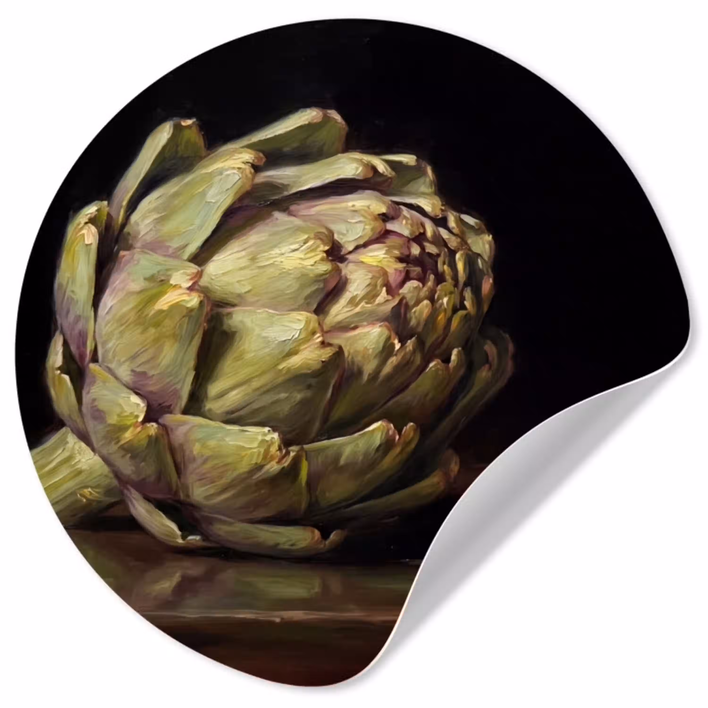 Artichok - Eten - Klassiek Wandcirkel behangsticker klein -3d
