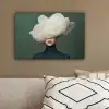 Hoed - Vrouw - Beige canvas 2cm klein -sfeer3