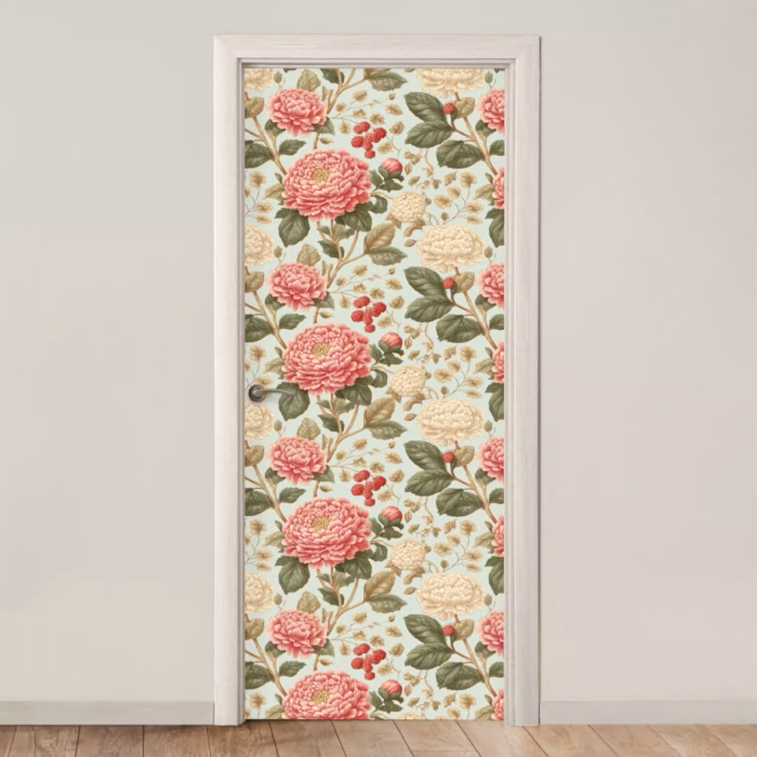Klassiek - Botanisch - Veelkleurig deurposter klein 289 -3d_beige