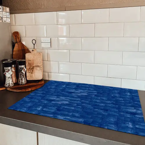 Verf - Strepen - Blauw Inductie beschermer vinyl 3mm klein 276 -sfeer3