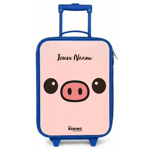 Kawai - Varken - Roze Kinderkoffer - Blauw klein -zz3dotto