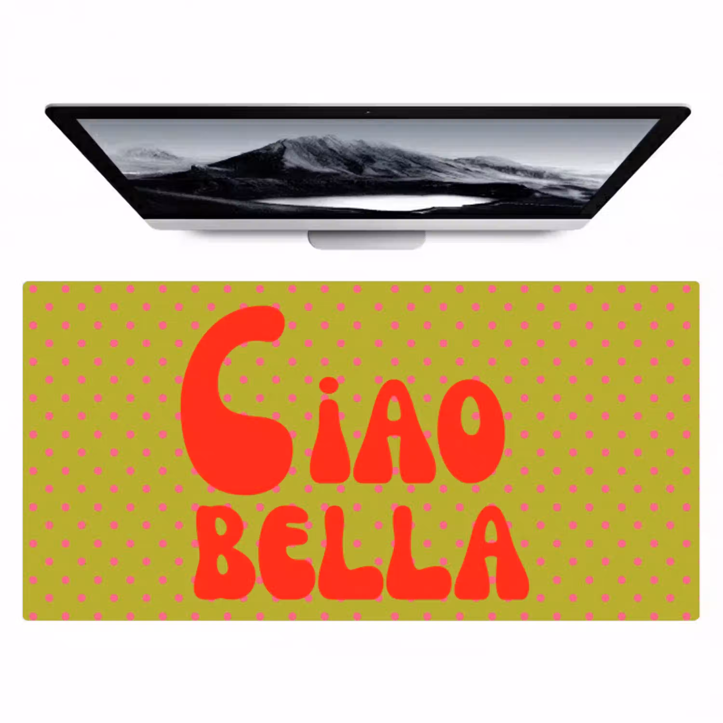 Ciao bella - Rood - Groen - Stippen Muismat XXL klein -zzz3d