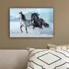 Paarden - Winter - Dieren - Natuur - Sneeuw canvas 2cm klein -sfeer3