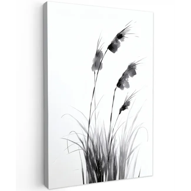 Minimalistisch - Stelen - Wit Tuinposter op houten frame 2 cm dik klein -3d