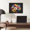 Bloemen - Kleurrijk - Graffiti - Modern - Boeket PET vilt klein -sfeer5