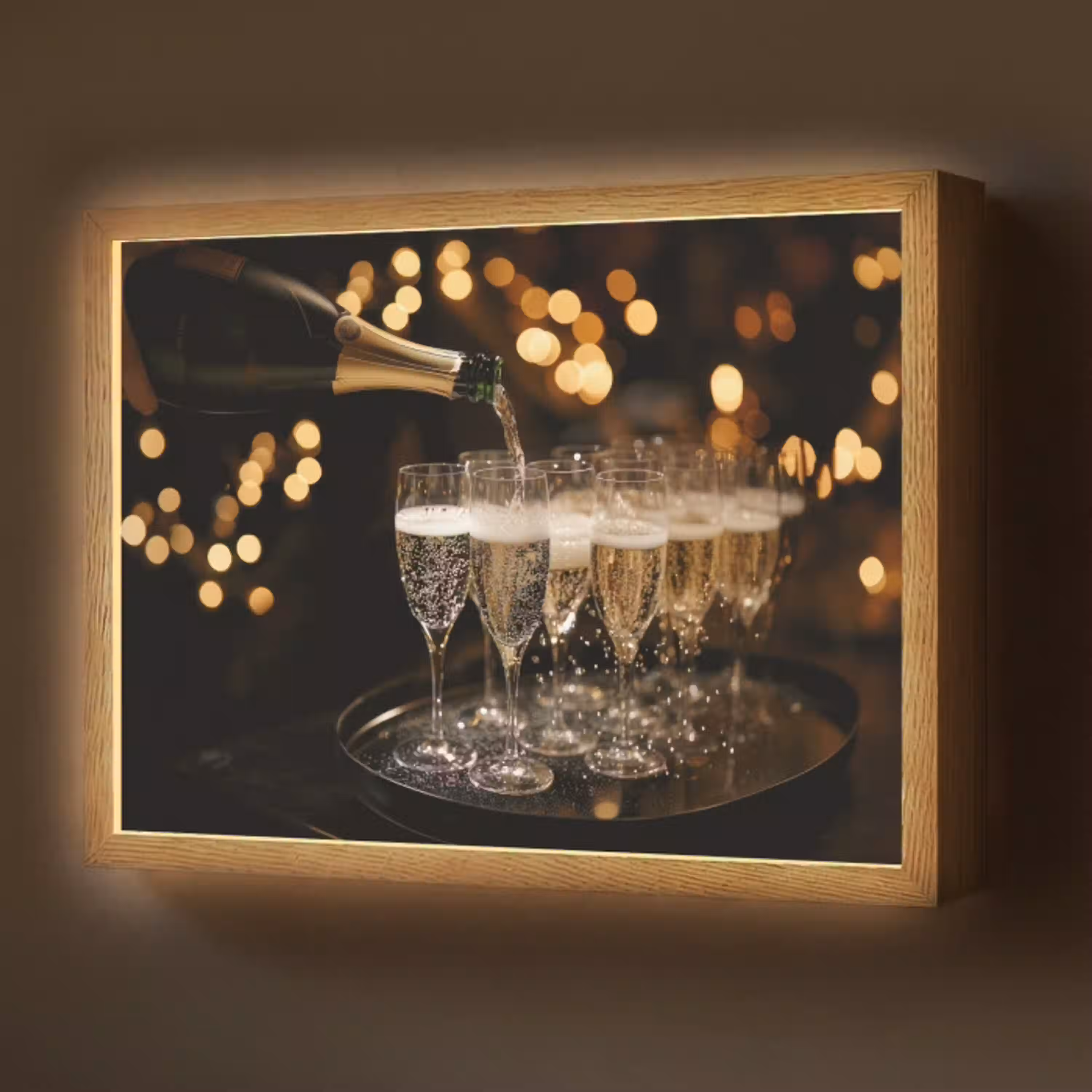 Lichter - Champagner - Gläser Light Box met batterij (Wandlamp) middel -z3d_website