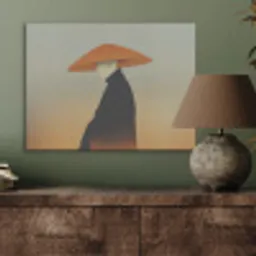 Minimalistisch - Silhouet - Oranje PET vilt klein -sfeer2