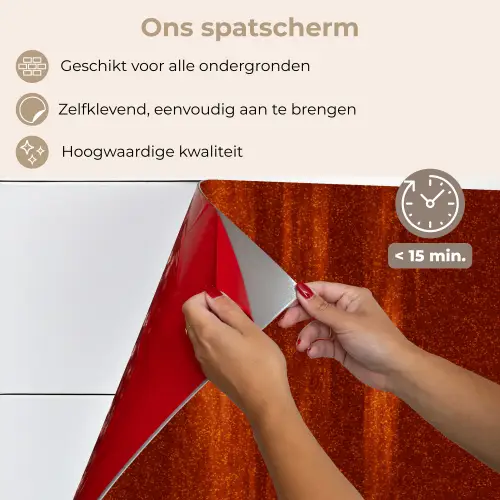 Oranje - Rood - Roest - Metaal keuken achterwand spatscherm klein 900 -spatscherm_NL