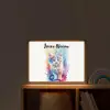 Kat - Kleurrijk - Verf - Dier - Wit Light Box met batterij (Wandlamp kind) middel -sfeer1_kind