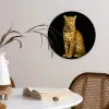 Panter - Realistisch - Bruin Wandcirkel kunststof plaat 5mm dik klein -sfeer4