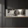 Eland - Auto - Gewei - Zwart - Wit keuken achterwand 2 middel -sfeer1