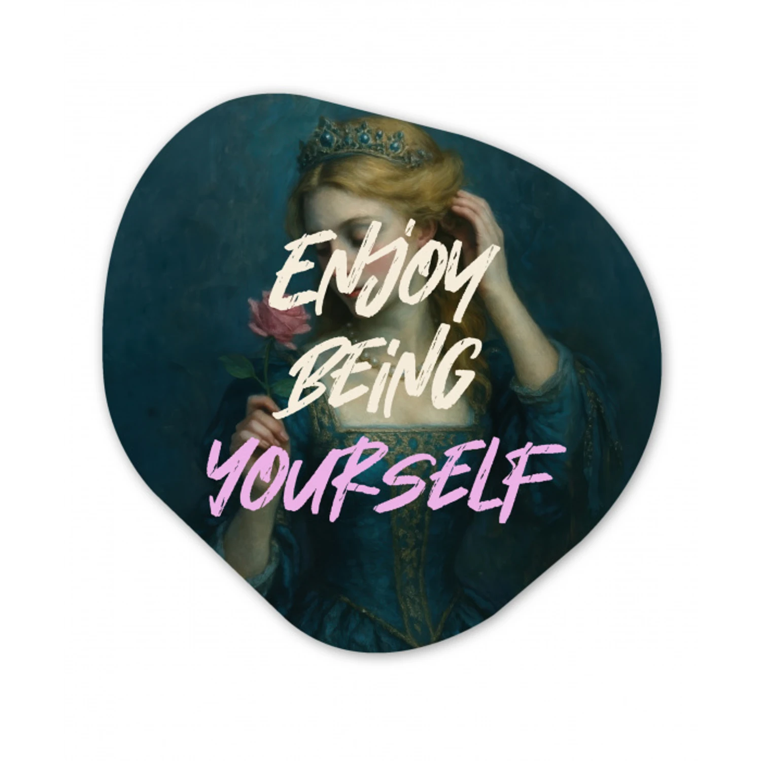 Vrouw - Roos - Quote Wandcirkel Organisch Plexiglas middel -3d
