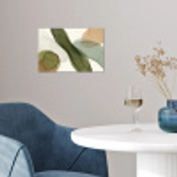 Abstract - Vormen - Modern - Kunst - Groen - Bruin poster papier klein -sfeer3