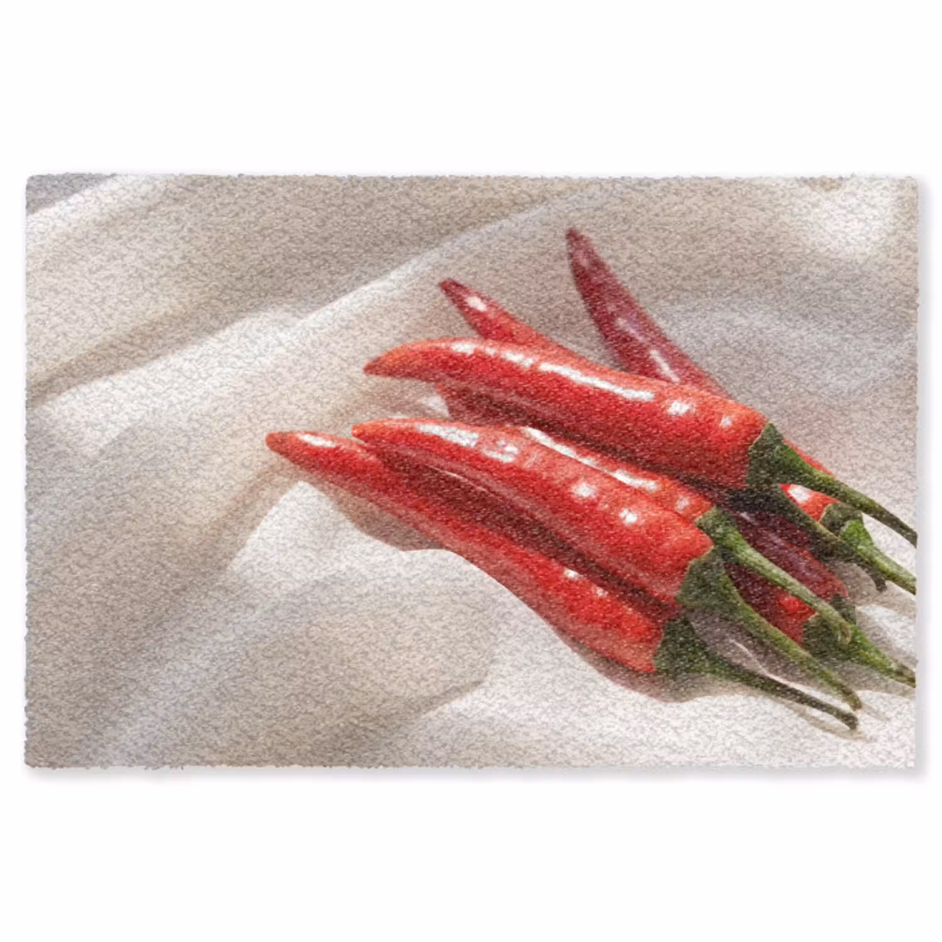 Peper - Rood - Eten Vloerkleed Rechthoek klein -3d