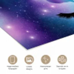 Eenhoorn - Sterren - Magisch - Blauw poster papier klein -closeup_NL