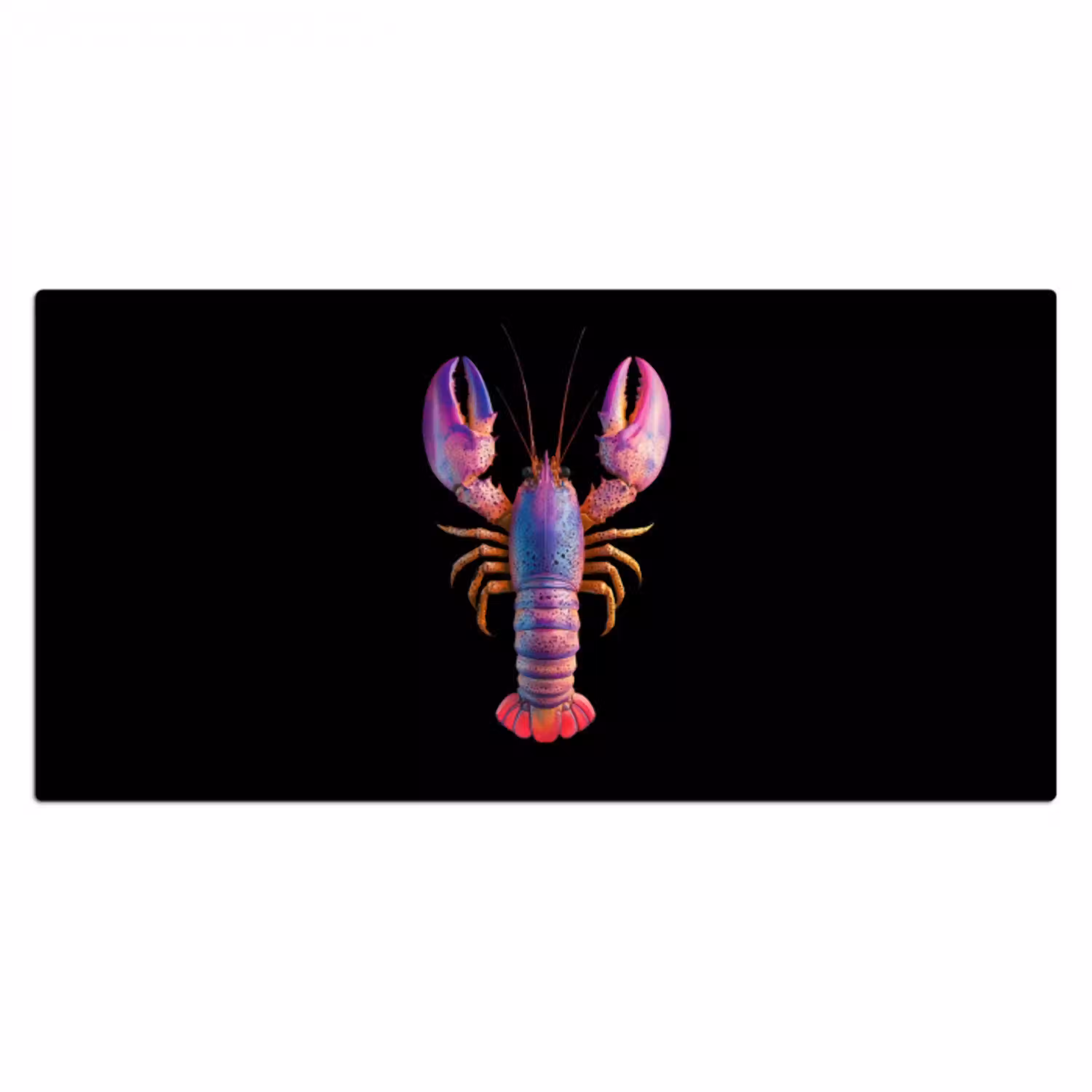 Kreeft - Paars - Roze - Zwart - Stippen - Lila Muismat XXL klein -3d_leeg
